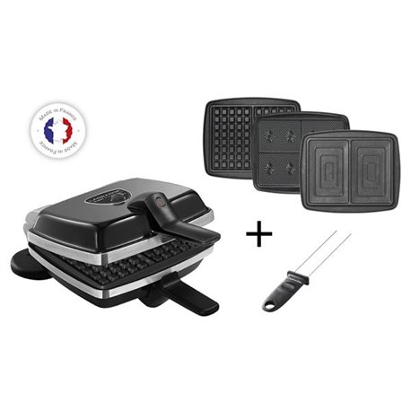 Gaufrier Super 2 Antiadhésif 39624 1000 Watts noir