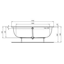 Baignoire rectangulaire 170x75 cm Duo