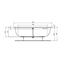 Baignoire rectangulaire 180x80cm Duo