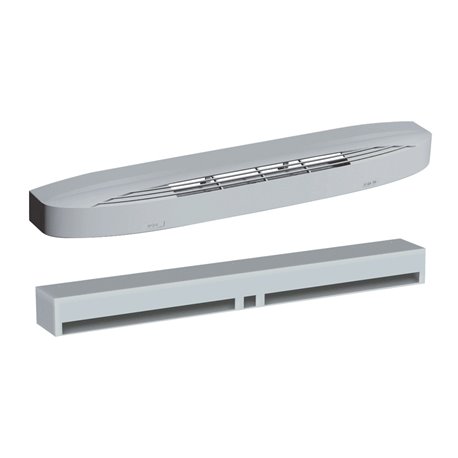 Entrée d'air autoréglable acoustique + rallonge + capuchon façade 45 m3/h Gris