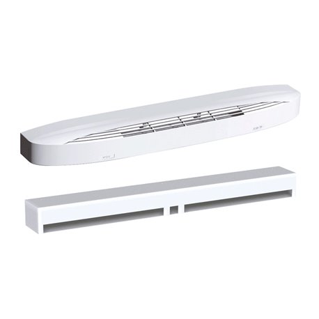 Entrée d'air autoréglable acoustique + rallonge + capuchon façade 45 m3/h Blanc