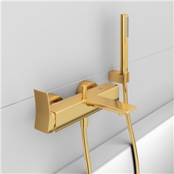 Mitigeur bain-douche monotrou Check or brossé, sans ensemble de douche