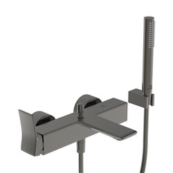 Mitigeur bain-douche monotrou Check gris magnétique, sans ensemble de douche