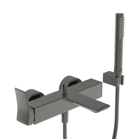 Mitigeur bain-douche monotrou Check gris magnétique, sans ensemble de douche