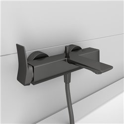 Mitigeur bain-douche monotrou Check gris magnétique, sans ensemble de douche
