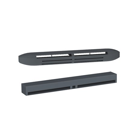 Entrée d'air hygroréglable acoustique + Rallonge acoustique + Capuchon 42 dB Gris anthracite Entrée d'air hygroréglable acoustique + Rallonge acoustique + Capuchon 42 dB Gris anthracite