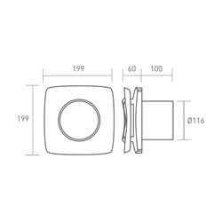 Extracteur ponctuelle Curv Flash 120 HY pour cuisine ou grande salle de bains