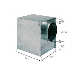Plénum isolé pour diffuseur carré PFL 225x225 mm