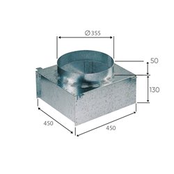 Plénum isolé pour diffuseur carré PFD 450x450 mm