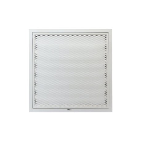 Grille de reprise tôle perforée GRTP-FP avec filtre et plénum piquage axial Ø200 mm