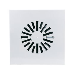 Diffuseur à jet hélicoïdal avec déflecteur sectorisé DFH ailettes blanches 600x400 mm