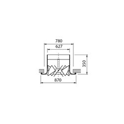 Diffuseur tourbillonnaire grande hauteur AX6 manuel Ø630 mm