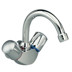 Mélangeur lavabo-lave mains-bidet Ulysse tête 1/2 à clapet guidé, tirette et vidage bonde polypropylène à clapet rentrant