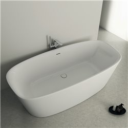 Baignoire ilot Dea 190x61 cm 290 Litres Soie Blanche