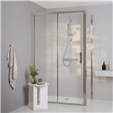 Porte de douche Connect 2 accès de face 120 cm profilés argent brillant