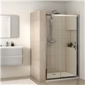Porte de douche Connect 2 accès de face 120 cm profilés argent brillant