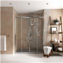 Porte de douche Connect 2 accès de face 160 cm profilés argent brillant