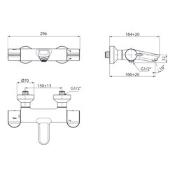 Mitigeur thermostatique bain-douche Okyris Pro SCT Raccords standards
