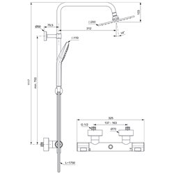 Colonne de douche Kheops thermostatique