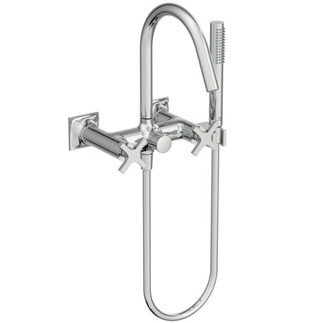 Ensemble de robinets de douche en chrome noir mat en laiton mitigeur de  contrôle à 5 voies SPA jets de massage douche bidet ensemble de douche de  bain, or blanc : 