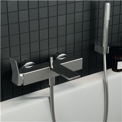 Mitigeur bain-douche monotrou Conca chrome, avec ensemble de douche