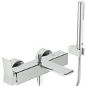 Mitigeur bain-douche monotrou Conca chrome, avec ensemble de douche