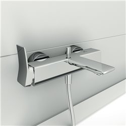 Mitigeur bain-douche monotrou Conca chrome, avec ensemble de douche