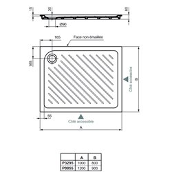 Receveur de douche Ulysse + rectangulaire 120x90 cm à encastrer