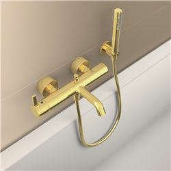 Mitigeur bain-douche monotrou Joy or brossé, avec ensemble de douche