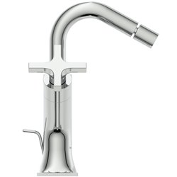 Robinet bidet Joy Neo avec tirette et vidage bonde métal poignées croix