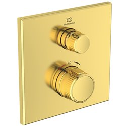 Mitigeur thermostatique à encastrer Ceratherm Navigo Design carré 1 sortie Or brossé