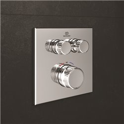 Mitigeur thermostatique à encastrer Ceratherm Navigo Design carré 2 sorties Chromé