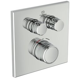 Mitigeur thermostatique à encastrer Ceratherm Navigo Design carré 2 sorties Chromé