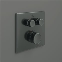 Mitigeur thermostatique à encastrer Ceratherm Navigo Design carré 2 sorties Gris magnétique