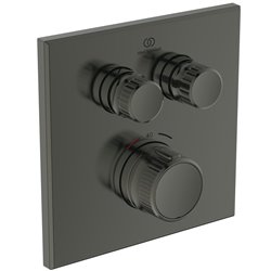 Mitigeur thermostatique à encastrer Ceratherm Navigo Design carré 2 sorties Gris magnétique