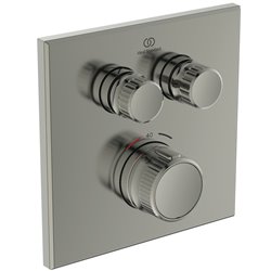 Mitigeur thermostatique à encastrer Ceratherm Navigo Design carré 2 sorties Gris orage