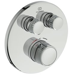 Mitigeur thermostatique à encastrer Ceratherm Navigo Design rond 2 sorties Chromé