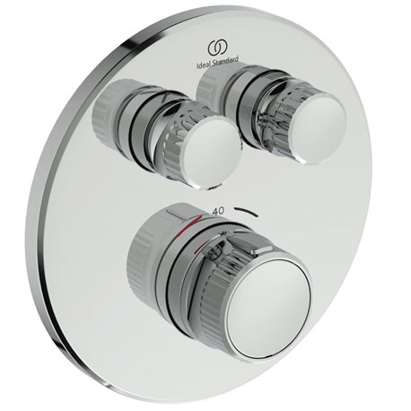 Mitigeur thermostatique à encastrer Ceratherm Navigo Design rond 2 sorties Chromé