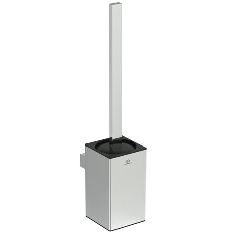 Porte-brosse et brosse WC Chromé Design Carré