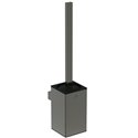 Porte-brosse et brosse WC Gris Magnétique Design Carré