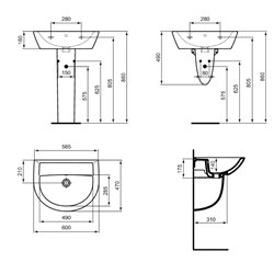 Colonne pour lavabo