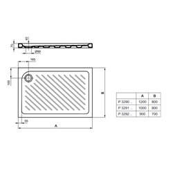 Receveur de douche Ulysse + rectangulaire 100x80 cm à poser