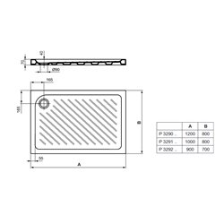 Receveur de douche Ulysse + rectangulaire 90x70 cm à poser