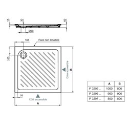 Receveur de douche Ulysse + carré 80x80 cm à encastrer