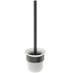 Porte-brosse et brosse WC Gris Magnétique Design Rond