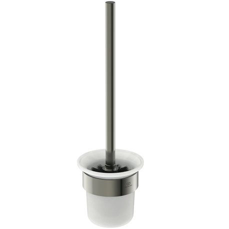 Porte-brosse et brosse WC Gris Orage Design Rond
