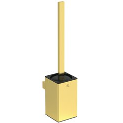 Porte-brosse et brosse WC Or Brossé Design Carré