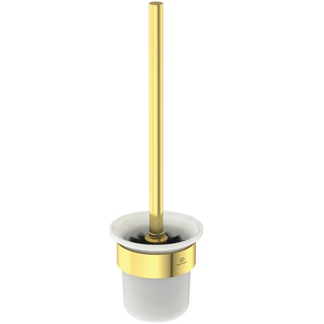 Porte-brosse et brosse WC Or Brossé Design Rond