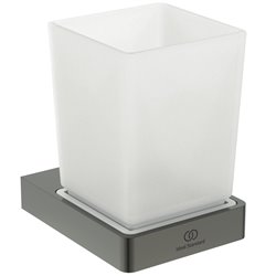 Porte brosse à dents Carré Gris magnétique