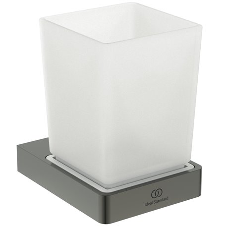Porte brosse à dents Carré Gris magnétique